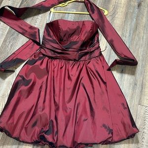 David’s bridal burgundy dress size 16 with Shaw